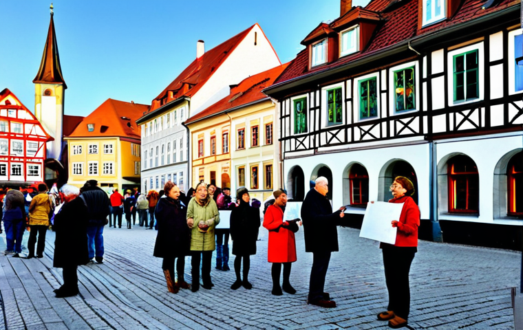 자치행정사 관련 법규와 정책 - The Heartbeat of Local Democracy**
**Prompt:** A vibrant and diverse group of German citizens, span...